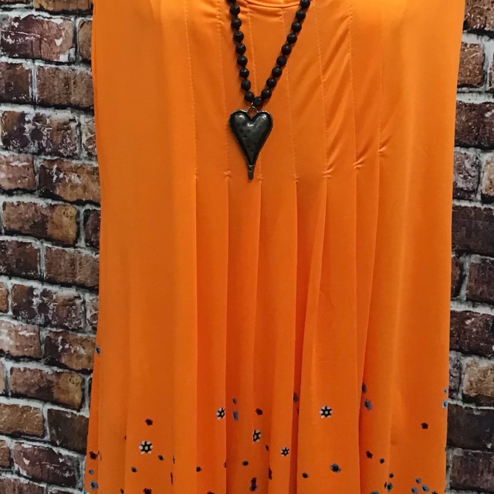 Orange plus sleeveless tunic